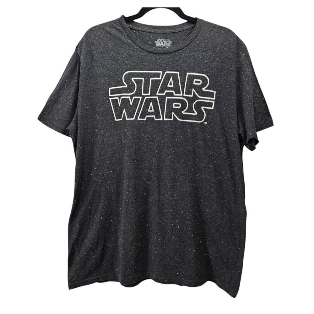 🚨Star Wars Official Graphic Print Speckled Black And White Short Sleeve T-Shirt